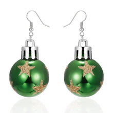 Carica l&#39;immagine nel visualizzatore di Gallery, Fashion Green Red Color Star Ball Christmas Earring Women
