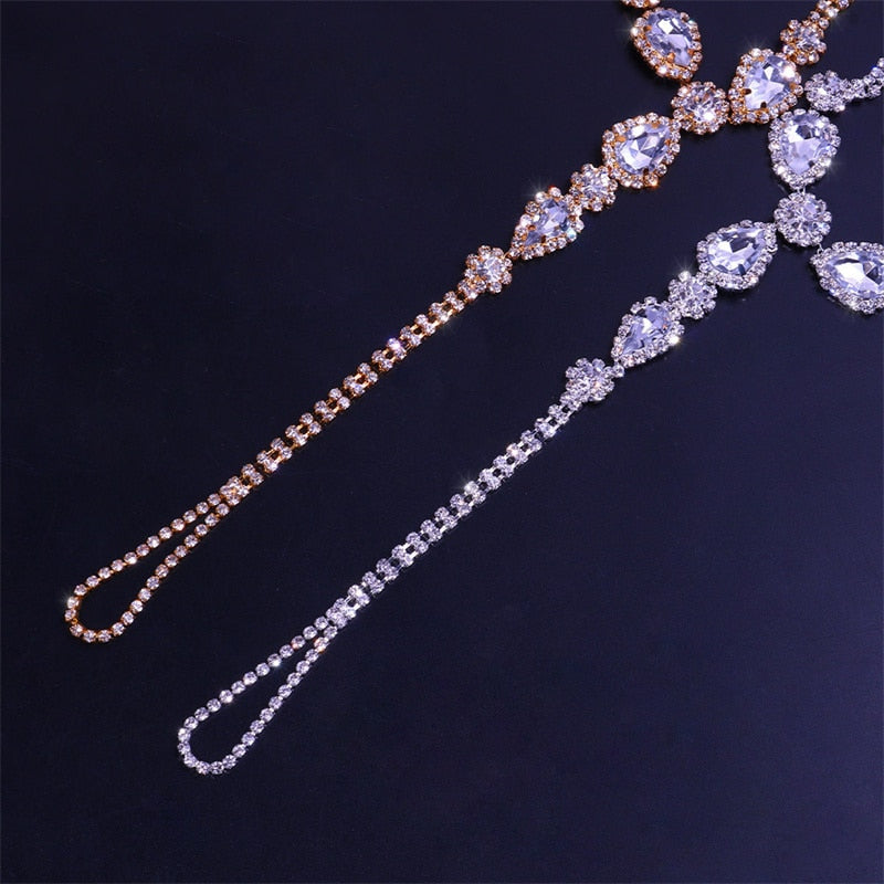 Silver Color/Gold Color Rhinestone Toe Loop Anklet