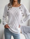 Knitted Acrylic Loose Long Sleeve Sweater