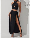 Sexy Crop Top and Skirt Two Piece Set