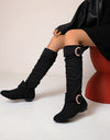 Pleated Knee High Boots