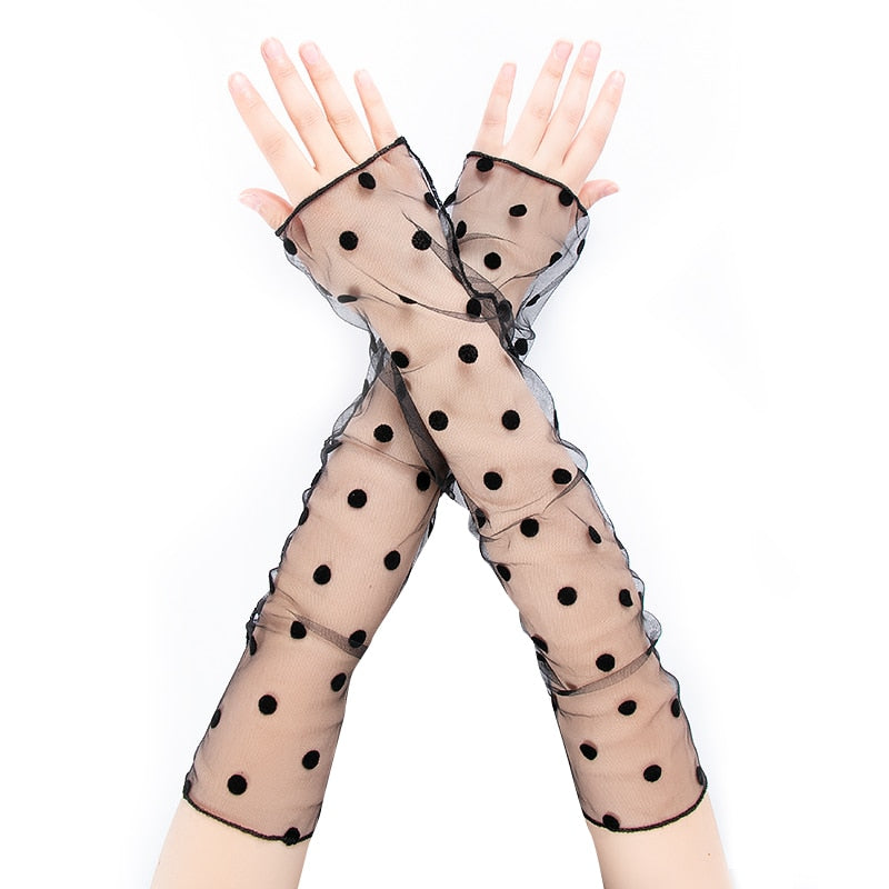 Fishnet Fingerless Long Gloves