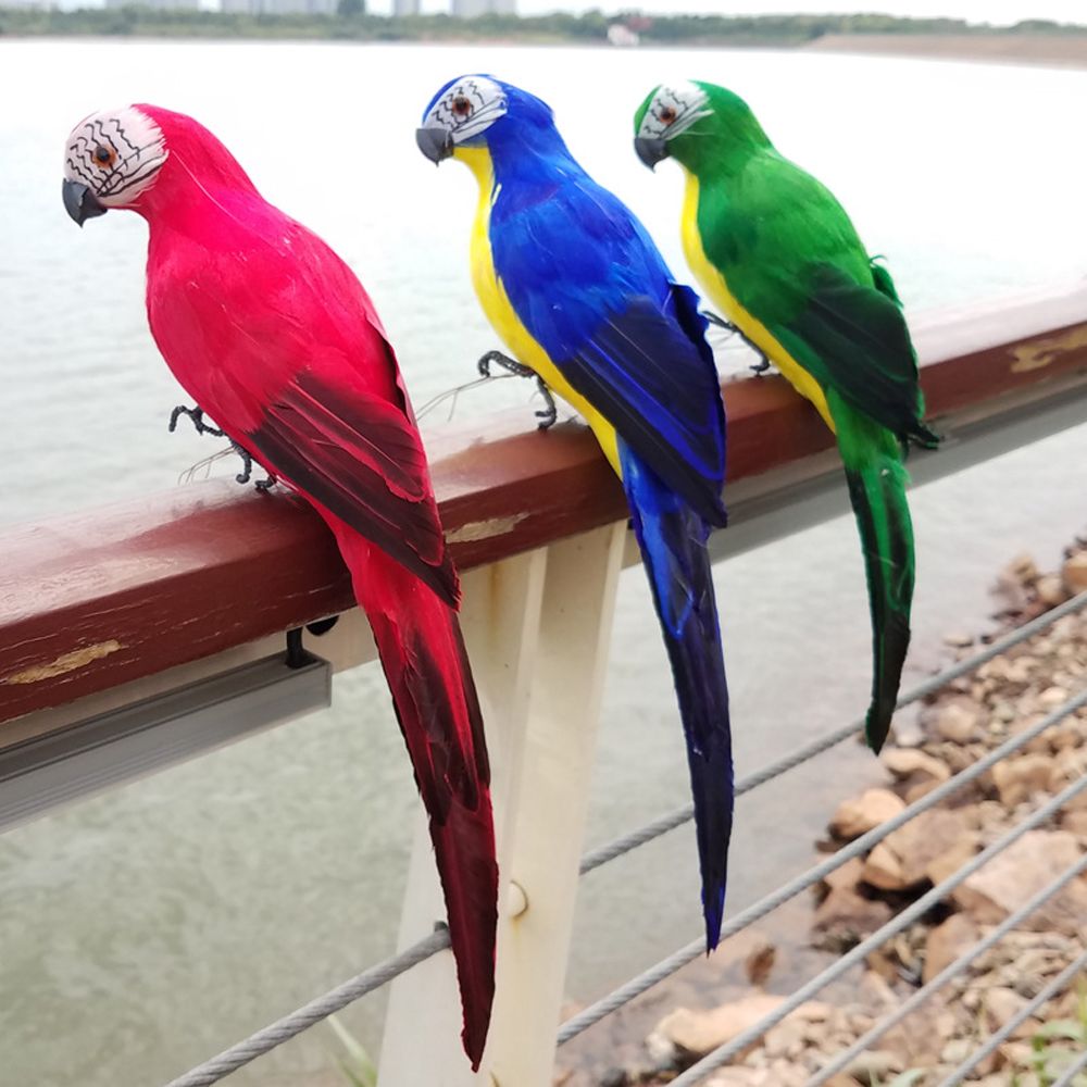 25cm Handmade Simulation Parrot Lawn Figurine