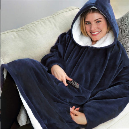 Wearable Warm TV Blanket with Sleeves