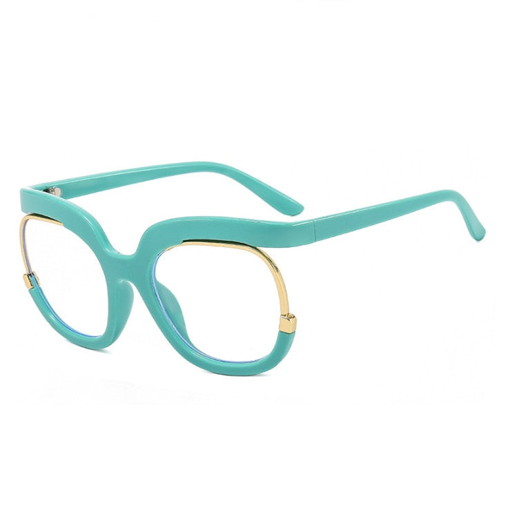 Oversized Fashion Retro Round Anti Blue Light Glasses
