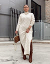 Lace Turtleneck Sweater Maxi Knitted Long Dress