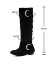 Pleated Knee High Boots