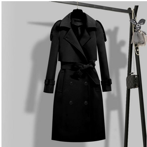 Brand New Long Double Breasted Women's Trench Coat