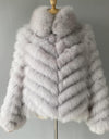 Luxury Real Fox Fur Coat(Reversible) With High-Grade Silk Liner