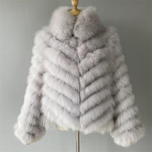 Load image into Gallery viewer, Luxury Real Fox Fur Coat(Reversible) With High-Grade Silk Liner
