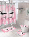 Stylish Rose Gold Eyelash Makeup Print Bath Curtain
