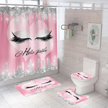 Load image into Gallery viewer, Stylish Rose Gold Eyelash Makeup Print Bath Curtain
