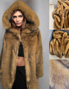 Hooded High Quality Faux Fur Top Coat