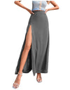 Open Side Split High Waist Maxi Skirt