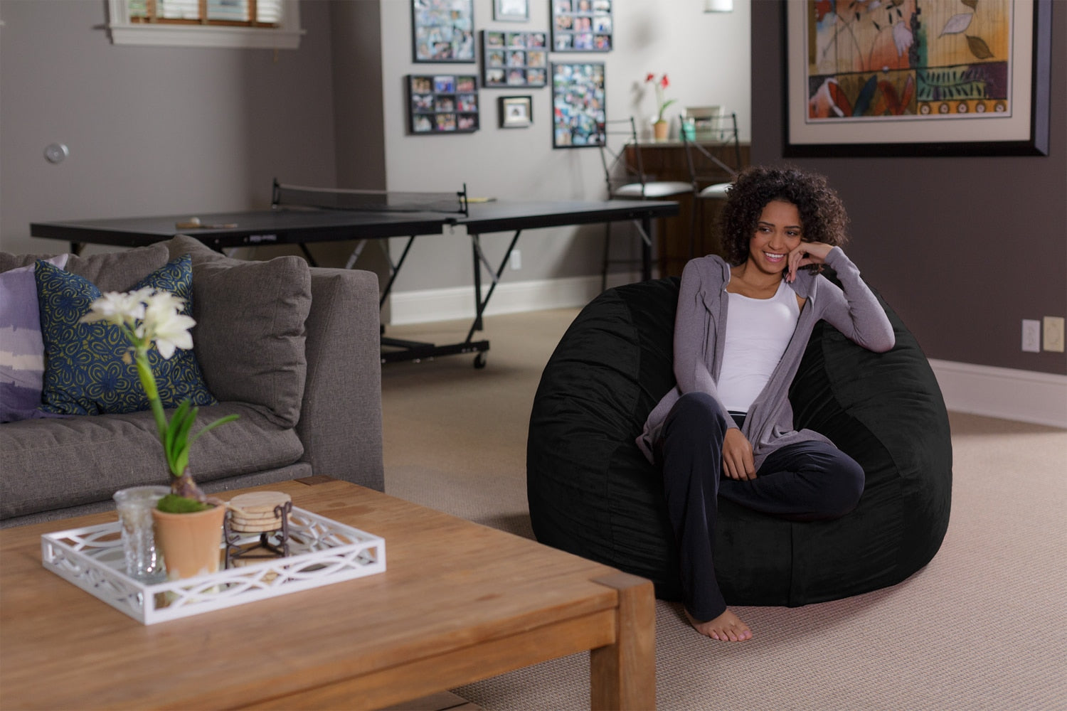 Sofa Sack Bean Bag Chair Memory Foam Lounger w/ Micro suede