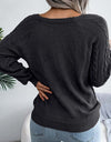 Knitted Acrylic Loose Long Sleeve Sweater
