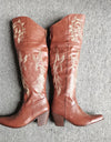 Chunky High Heel Cowgirl Boots