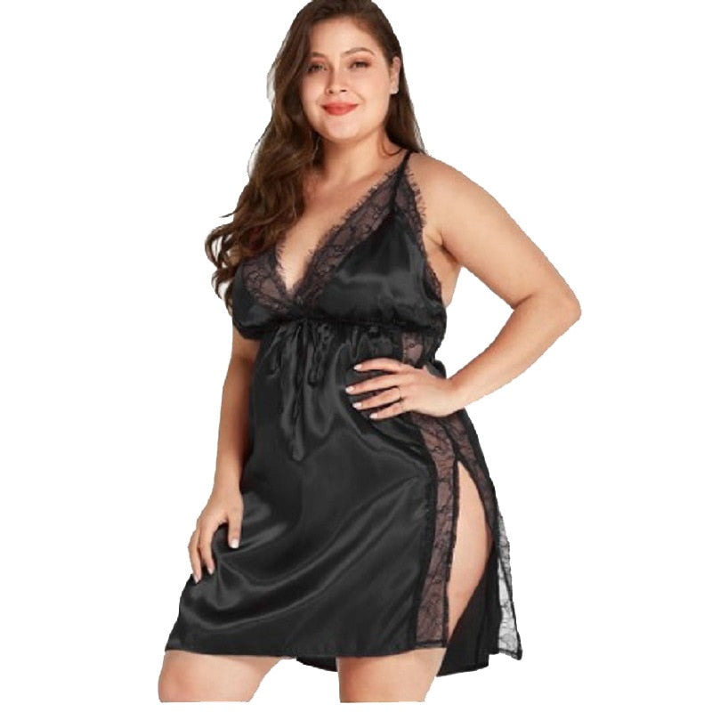 High Quality V-Neck Plus Size Sexy Lingerie Nightwear L-8XL
