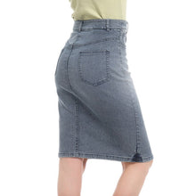 Load image into Gallery viewer, Midi Pencil High Waist Denim Button Skirt
