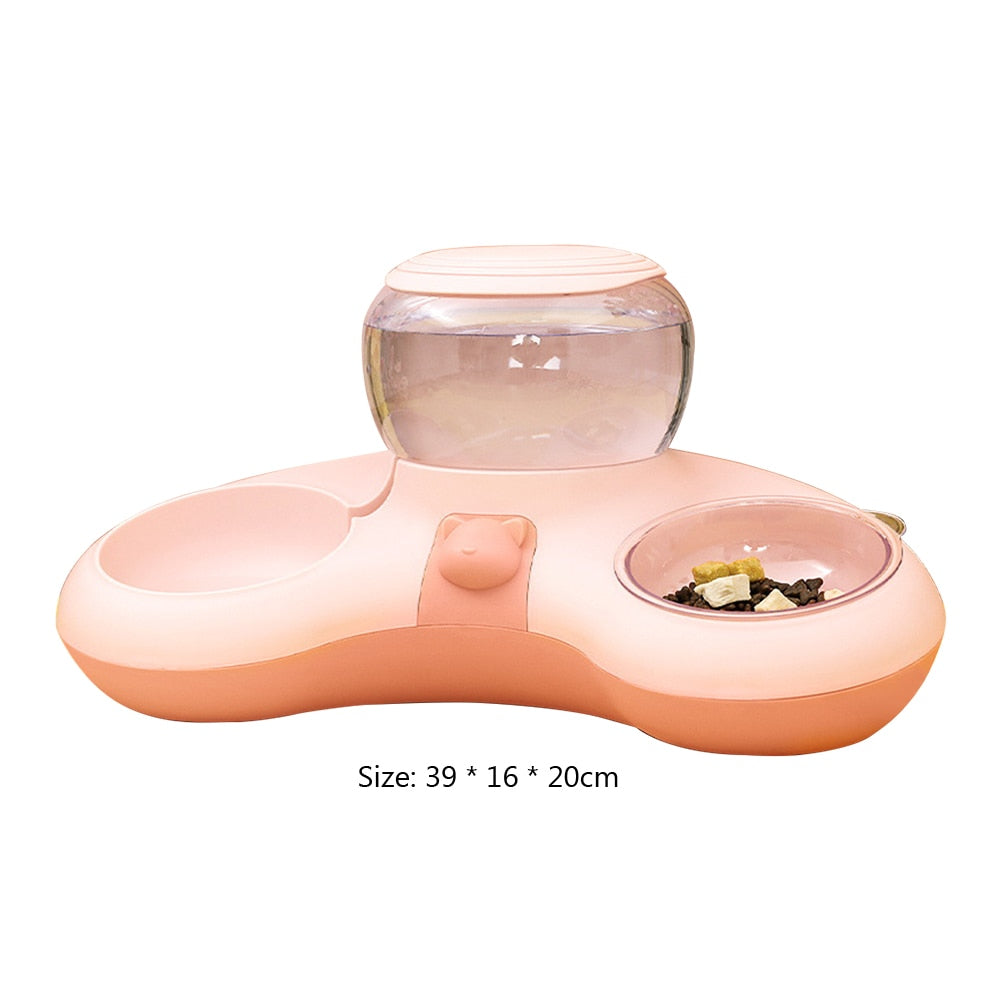 Automatic Dog/Cat Food Bowl Feeder With Water Fountain