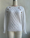 Knitted Acrylic Loose Long Sleeve Sweater
