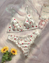 Leechee New Arrivals Women's Erotic Lingerie Suit Bowknot Sexy Wire Free Lingerie Underwear Two Piece Female White Set