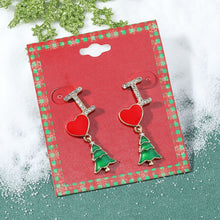 Carica l&#39;immagine nel visualizzatore di Gallery, Fashion Green Red Color Star Ball Christmas Earring Women
