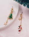 Fashion Green Red Color Star Ball Christmas Earring Women