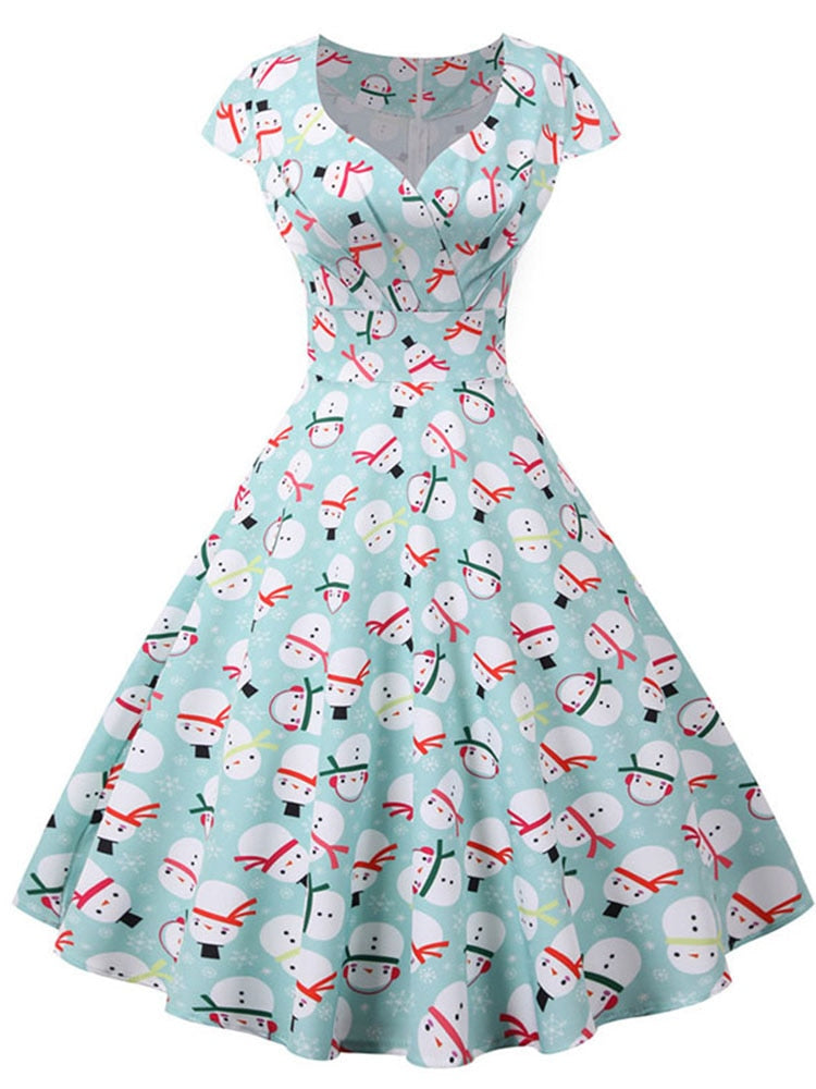 Short Sleeve V Neck Elegant Christmas Party Dress