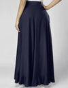 Chiffon Wide-Leg Ruffle Split Tie-Waist Maxi Skirt