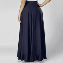 Load image into Gallery viewer, Chiffon Wide-Leg Ruffle Split Tie-Waist Maxi Skirt
