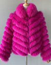 Luxury Real Fox Fur Coat(Reversible) With High-Grade Silk Liner