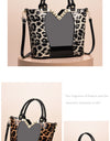 Luxury Brand Leopard Print Patent Leather Tote Handbag