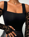 Black Elegant Cold Shoulder Long Sleeve Casual Top