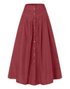Casual Loose Hem Button A-line Long Skirt