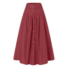 Carica l&#39;immagine nel visualizzatore di Gallery, Casual Loose Hem Button A-line Long Skirt
