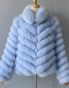 Luxury Real Fox Fur Coat(Reversible) With High-Grade Silk Liner