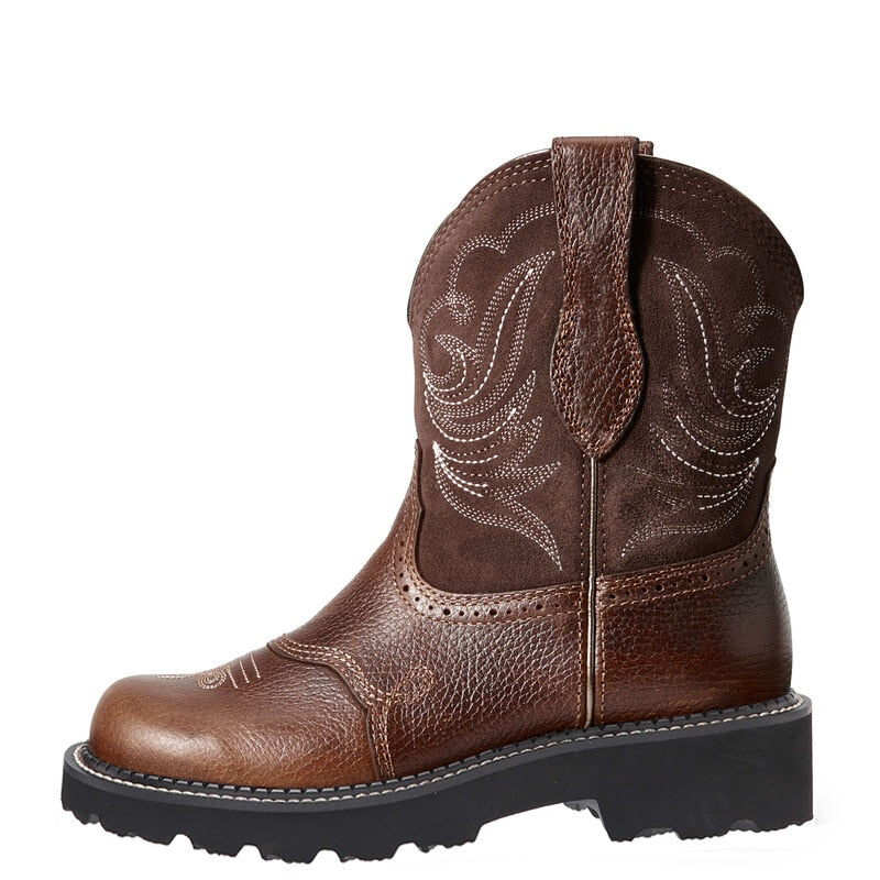 Embroidered Mid-calf Comfort Western Boots