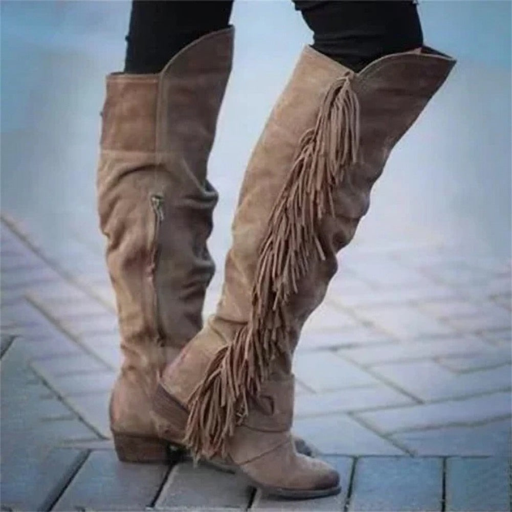 Knee High Boots Western Cowboy Boots