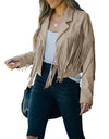 Fringed Hem Tassel Cardigan Crop Top
