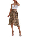 Midi A-Line High Waist Split Wrap Skirt