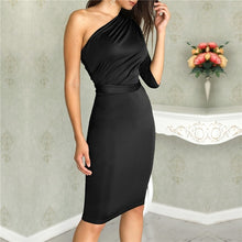 Load image into Gallery viewer, Sleeveless Shoulder Ruffle Hem Twist Slit Dress
