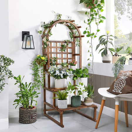 Indoor/Outdoor 3 Tier Wood Plant Stand