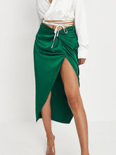 Load image into Gallery viewer, Silk Satin Skirt with Side Slit
