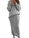 Warm Knitted 2 Piece Pullover Sweater Set
