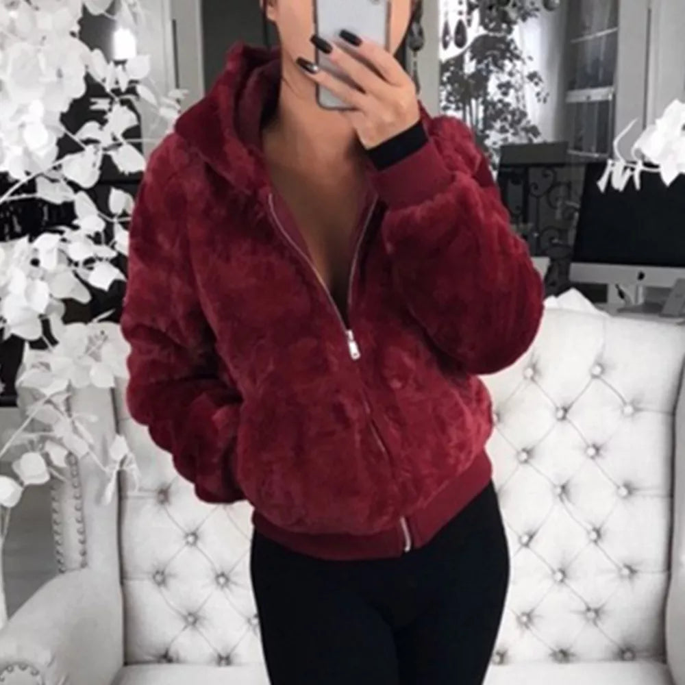 New Faux Fur Coat With Hood