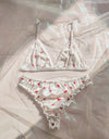 Leechee New Arrivals Women's Erotic Lingerie Suit Bowknot Sexy Wire Free Lingerie Underwear Two Piece Female White Set