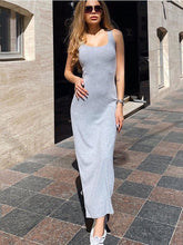 Load image into Gallery viewer, Slit Midi Casual Summer Sundress
