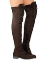 Cross Strap Suede Leather Knee High Boots