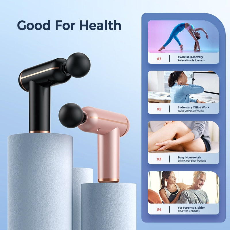 Portable Percussion Pistol Massager For Body Neck Deep Tissue Muscle
